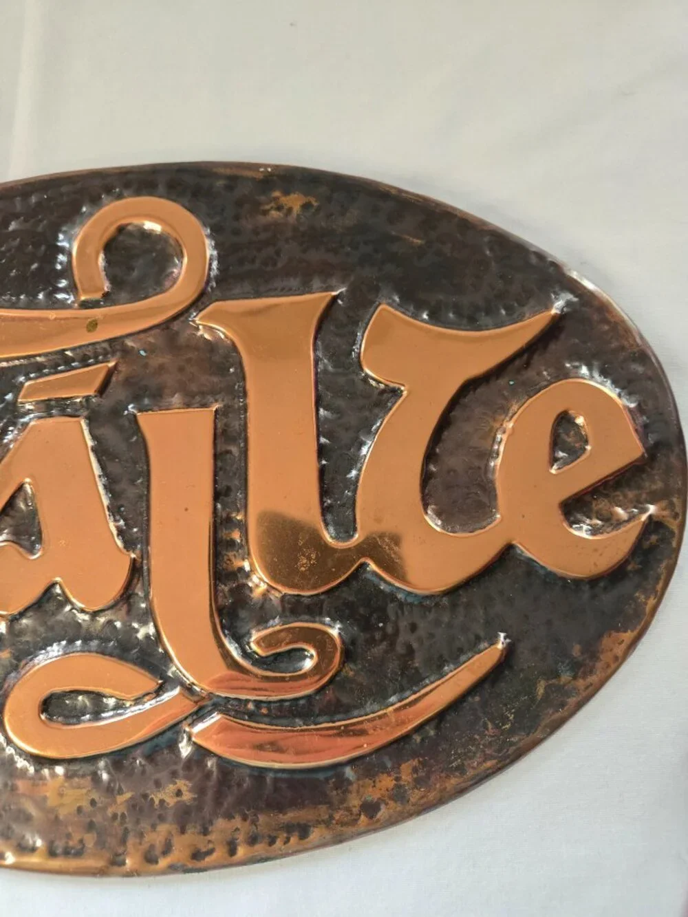 Failte (Welcome) Celtic Irish Copper Metal Hanging Plaque Oval